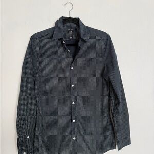 H&M Men’s Dark Blue Micro-Dot Dress Shirt